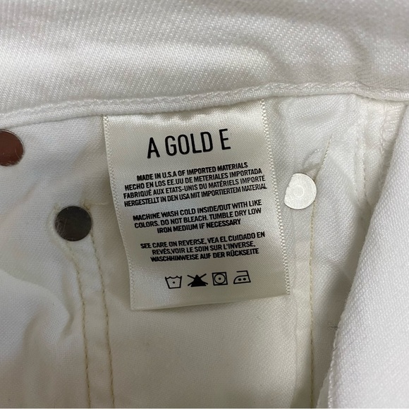 AGOLDE Isabel Slim Boyfriend Distressed Ankle Jeans White 45231 A015-1012 holes - Picture 10 of 11